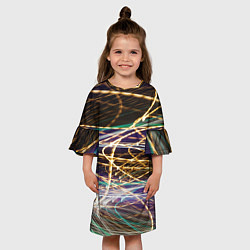 Платье клеш для девочки Световые эффекты, цвет: 3D-принт — фото 2