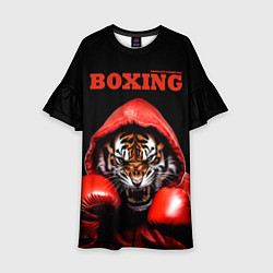 Платье клеш для девочки Boxing tiger, цвет: 3D-принт