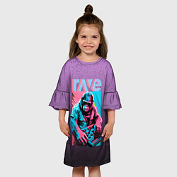 Платье клеш для девочки DJ Gorilla, цвет: 3D-принт — фото 2