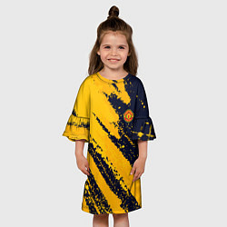 Платье клеш для девочки ФК Манчестер Юнайтед эмблема, цвет: 3D-принт — фото 2