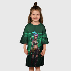 Платье клеш для девочки Нарисованная Джинкс, цвет: 3D-принт — фото 2
