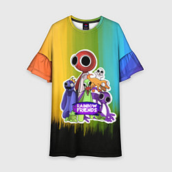 Платье клеш для девочки Компания радужных друзей, цвет: 3D-принт