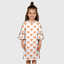 Платье клеш для девочки Паттерн милая лиса, цвет: 3D-принт — фото 2