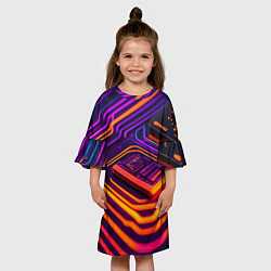 Платье клеш для девочки Микрочип, цвет: 3D-принт — фото 2