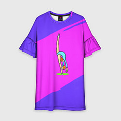 Платье клеш для девочки Гимнастка с мячом, цвет: 3D-принт