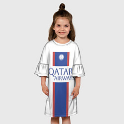 Платье клеш для девочки Мбаппе, белая форма, цвет: 3D-принт — фото 2