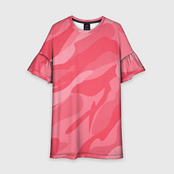 Платье клеш для девочки Pink military, цвет: 3D-принт