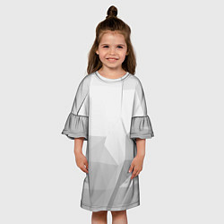 Платье клеш для девочки Серый ромбово угольный паттерн, цвет: 3D-принт — фото 2