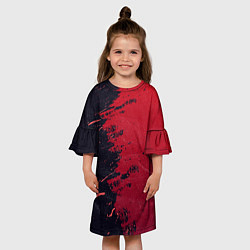 Платье клеш для девочки Контрастная современная абстракция, цвет: 3D-принт — фото 2