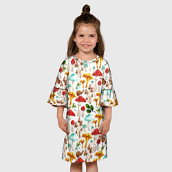 Платье клеш для девочки Лесное царство - паттерн, цвет: 3D-принт — фото 2