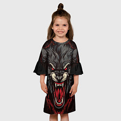 Платье клеш для девочки Wolf fantasy, цвет: 3D-принт — фото 2