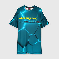 Детское платье Cyberpunk 2077 phantom liberty blue logo