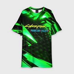 Платье клеш для девочки Cyberpunk 2077 phantom liberty neon green, цвет: 3D-принт