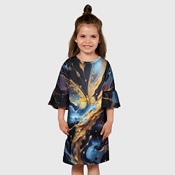 Платье клеш для девочки Бабочка краски узор, цвет: 3D-принт — фото 2