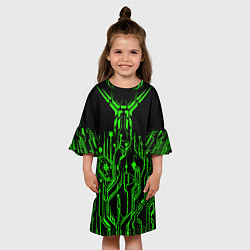 Платье клеш для девочки Кислотный Киберпанк-модерн, цвет: 3D-принт — фото 2