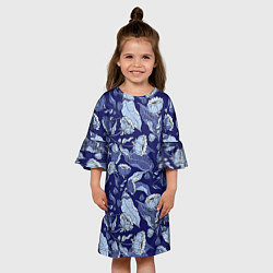 Платье клеш для девочки Цветочный принт рисунок, цвет: 3D-принт — фото 2