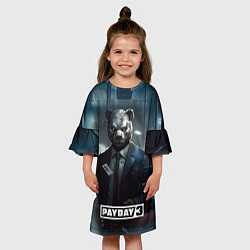 Платье клеш для девочки Payday 3 bear, цвет: 3D-принт — фото 2