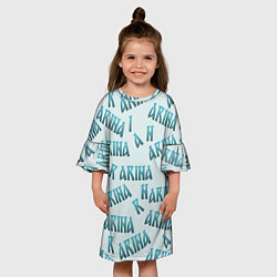 Платье клеш для девочки Арина - текст паттерн, цвет: 3D-принт — фото 2