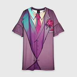 Платье клеш для девочки Босс Мафии - Мафиозник, цвет: 3D-принт