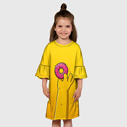 Платье клеш для девочки Гомер и пончик, цвет: 3D-принт — фото 2