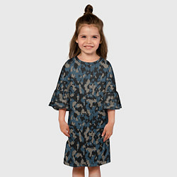 Платье клеш для девочки Камуфляж сеточный, цвет: 3D-принт — фото 2