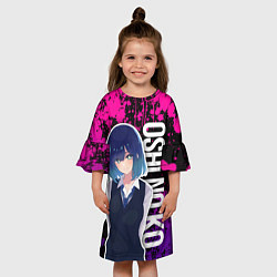 Платье клеш для девочки Акане - ребёнок айдола - неон, цвет: 3D-принт — фото 2