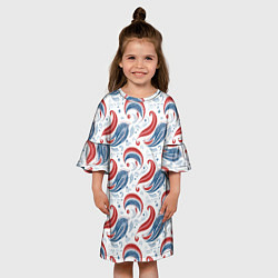 Платье клеш для девочки Русские узоры паттерн, цвет: 3D-принт — фото 2