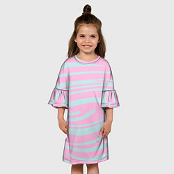 Платье клеш для девочки Абстракция водоворот, цвет: 3D-принт — фото 2