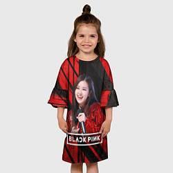 Платье клеш для девочки Rose Blackpink, цвет: 3D-принт — фото 2