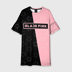 Платье клеш для девочки Blackpink - hearts and stars, цвет: 3D-принт