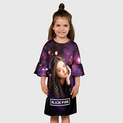 Платье клеш для девочки Ким Джису Блэкпинк, цвет: 3D-принт — фото 2