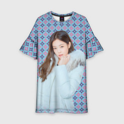 Платье клеш для девочки Blackpink Jennie Kim Blackpink winter style, цвет: 3D-принт