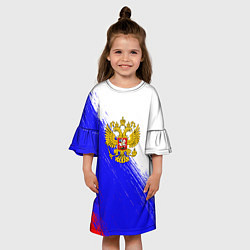 Платье клеш для девочки Патриот Рф Герб, цвет: 3D-принт — фото 2