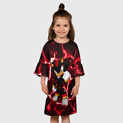 Платье клеш для девочки Shadow the Hedgehog, цвет: 3D-принт — фото 2