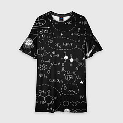 Детское платье Химические формулы на чёрном