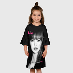 Платье клеш для девочки Blackpink Lisa Portrait, цвет: 3D-принт — фото 2