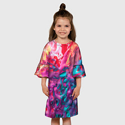 Платье клеш для девочки Феерия жидких красок, цвет: 3D-принт — фото 2