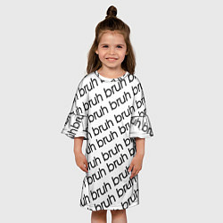 Платье клеш для девочки Bruh мем паттерн, цвет: 3D-принт — фото 2