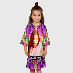 Платье клеш для девочки Дженни кпоп Блэкпинк, цвет: 3D-принт — фото 2