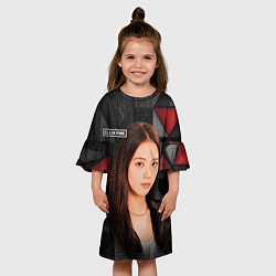 Платье клеш для девочки Джису из Блэкпинк, цвет: 3D-принт — фото 2