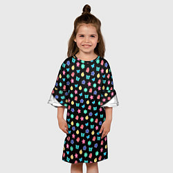 Платье клеш для девочки BanG Dream! значки групп, цвет: 3D-принт — фото 2