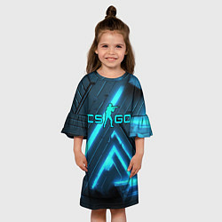 Платье клеш для девочки Counter strike neon style, цвет: 3D-принт — фото 2