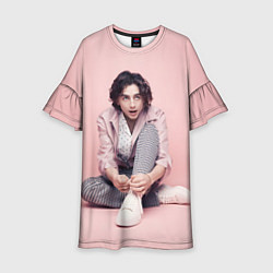 Платье клеш для девочки Милый Тимоти Шаламе, цвет: 3D-принт