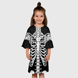 Платье клеш для девочки Skeleton ribs, цвет: 3D-принт — фото 2