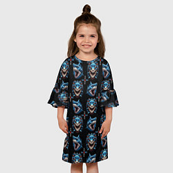 Платье клеш для девочки Shark - pattern, цвет: 3D-принт — фото 2
