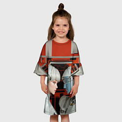 Платье клеш для девочки Футуристические андроиды, цвет: 3D-принт — фото 2