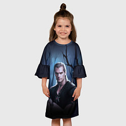Платье клеш для девочки Ведьмак - Генри Кавилл, цвет: 3D-принт — фото 2