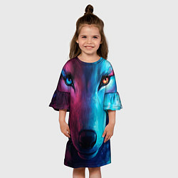Платье клеш для девочки Космический волчок, цвет: 3D-принт — фото 2
