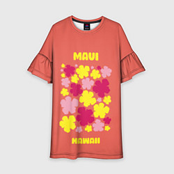 Платье клеш для девочки Мауи - Гавайи, цвет: 3D-принт