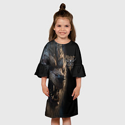 Платье клеш для девочки Baldurs Gate 3 оборотень, цвет: 3D-принт — фото 2